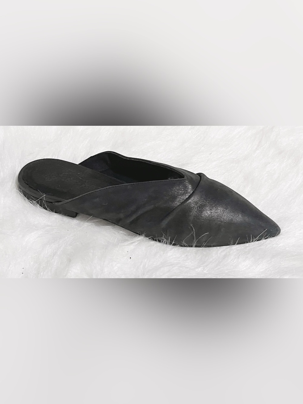 Free People Cinched Black Leather Mule Flats Size 40